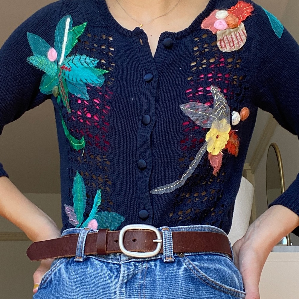 Mona + Mabel knit floral cardigan